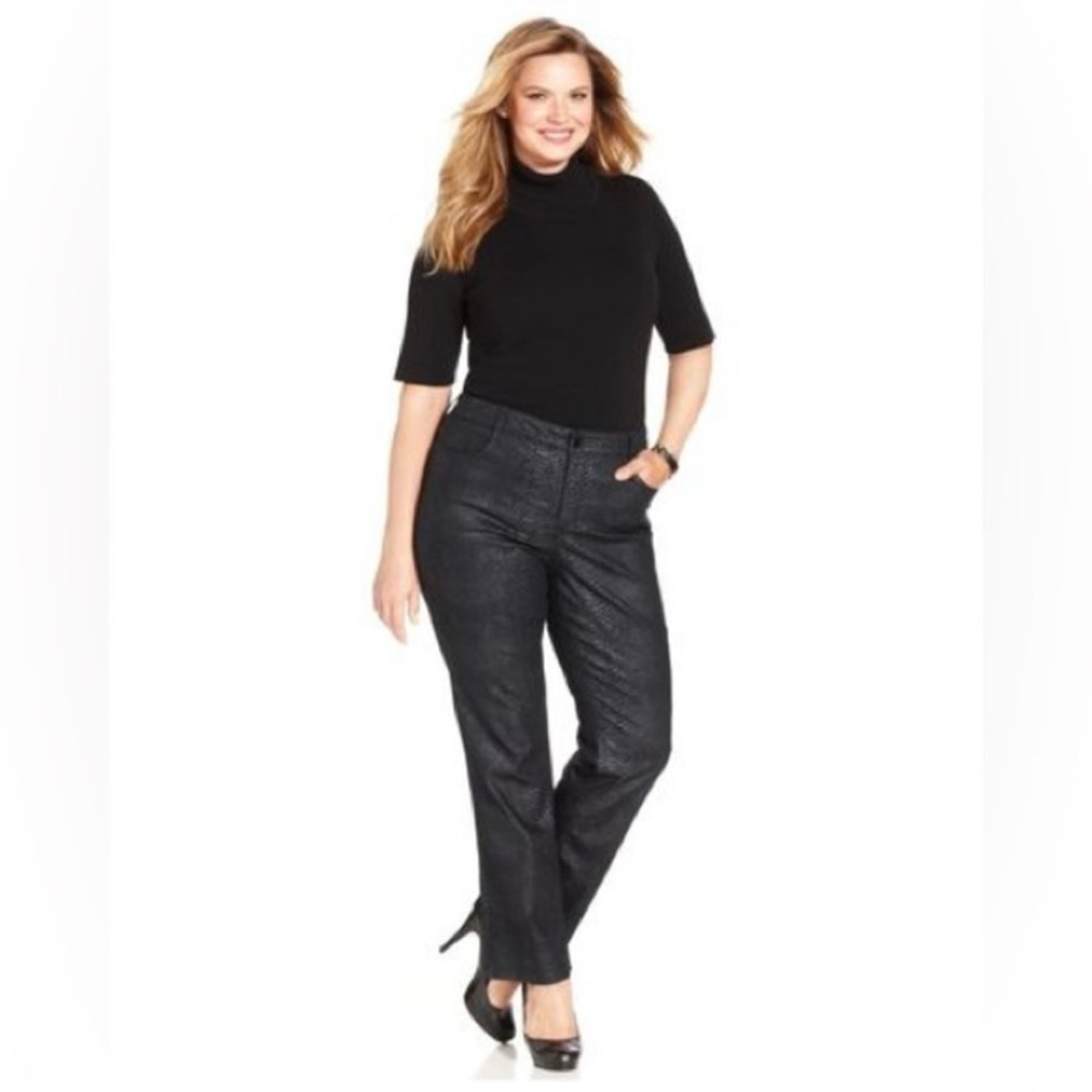 Jones New York Lexington Straight Slimming Snakeskin Jeans Size 16